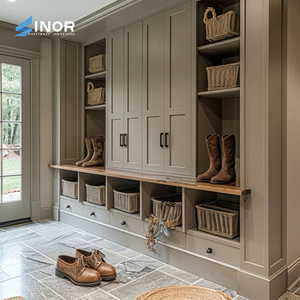 Armario de Madera Maciza de Doble Puerta, Armario de Gran Capacidad, Estructura de Madera Resistente al Agua para Dormitorio Familiar - Product Image 2
