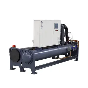 Screw chiller with twin screw heads Industrial cycle