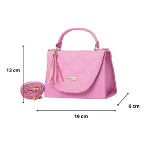 Bolso Bandolera Fana Rosa de 6 Pulgadas, Estilo Vintage, con Cierre de Cremallera y Diseño de Diamantes, Correa Única, para Uso Diario - Product Image 1
