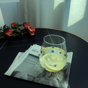 Taza de Té de Vidrio de Borosilicato Alto con Diseño Irregular de Lunares Azules, Creativa, Gran Venta en Amazon - Product Image 3