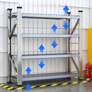 Heavy-<strong>Duty</strong> 304 Stainless Steel Shop Rack <strong>Storage</strong> Shelve with Commercial Industrial Adjustable Legs Thickened Supermarket <strong>Shelf</strong> - Product Image 1