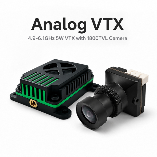 QINKOFPV FPV 1800TVL Night Vision Camera 5W VTX ABS Material Long Distance Communication Uninterrupted Image Drone Accessories