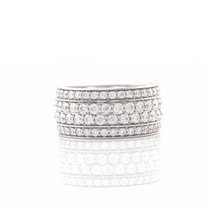 Bague Éternité Scintillante pour Homme en Or 10K, Style Hip Hop, Sertie de Moissanite VVS (certifiée GRA), 5 Rangs, Testée au Diamant - Product Image 5