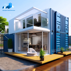 Prefab vận chuyển <span class=keywords><strong>container</strong></span> nhà 2 tầng xây dựng Modular đúc sẵn nhà với nhà vệ sinh và hồ bơi cho Romania France suriname - Product Image 2