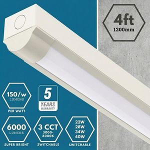 โคมไฟติดเพดานแบบเส้น Gotall LED ขนาด 4 ฟุต 22W 28W 34W 40W ปรับกำลังไฟได้ 3000K 4000K 5000K ปรับเปลี่ยนค่า CCT ได้ - Product Image 5
