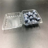 Wegwerp transparante 4.4 oz blauwe bes plastic clamshell punnet 125g plastic kersen blisterverpakking voor vers fruit