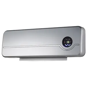 Calentador de ventilador de pared PTC, calefactor portátil de cerámica, pantalla LED redonda, oscilación de temperatura