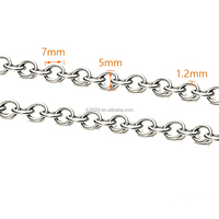 Chaîne en acier inoxydable soudée en forme de O avec fermoir mousqueton pour la fabrication de bijoux DIY et pendentifs