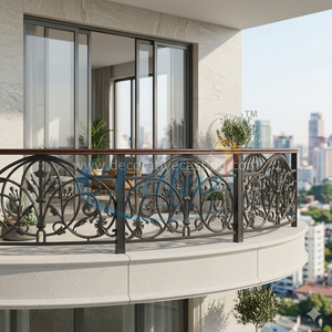 Wrought Iron Balustrade Railing Decorative Handrail Ornamental Balcony Guardrail Traditional Outdoor Villa Bathroom Garden Rust - Product Image 2