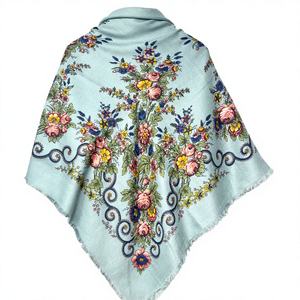 2026 New Autumn Ethic Style Print Large <b>Square</b> <b>Scarf</b> Breathable Dustproof Sunscreen Shawl Women Floral Russian Headscarf Rayon - Product Image 4