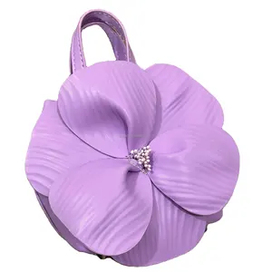 Фиолетовый фиолетовый красный черный белый цвет трехмерный цветок ведро банкетные лепестки Женская корзина для невесты ручная сумка для женщин и девочек