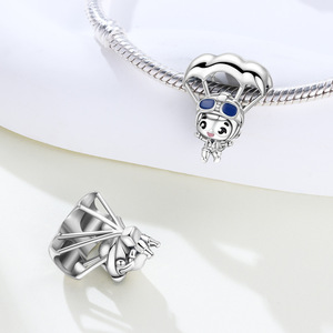 In-stock white copper paraglider <b>beaded</b> <b>bracelet</b>, personalized creative fashion DIY <b>bracelet</b> accessory pendant for women - Product Image 3