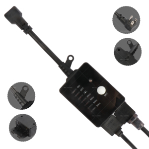 Minuteur de lumière domestique Linsheng homologué ETL SJTW 24h avec capteur, télécommande sans fil 15A, prise de <span class=keywords><strong>minuterie</strong></span> extérieure <span class=keywords><strong>pour</strong></span> éclairage de vacances - Product Image 3