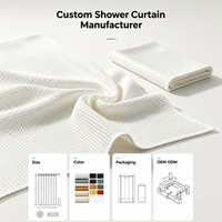 Rideau de douche transparent pour salle de bain, motif pavés, imperméable en PEVA, anti-moisissure, imprimé numériquement, avec crochets