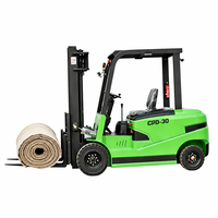 Nouvelle chariot élévateur à palettes 4x4 à pneus pleins, haute performance, alimenté au lithium, 1 tonne, GY11-034 |   Utilisation en restaurant |   Mât à deux étages 80V |   1200 mm