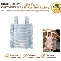 Organisateur de poussette multifonctionnel à volants, sac de rangement pour couches de bébé, sac de transport portable pour nourrissons, idéal pour les voyages et les promenades