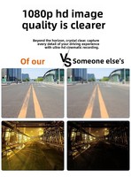 Kamera dasbor sepeda motor lensa ganda, kamera Dash sepeda motor layar Full HD 1080P dengan GPS WiFi tahan air depan belakang perekam DVR