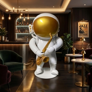 Escultura de <span class=keywords><strong>Astronauta</strong></span> de Fibra de Vidrio en Versión Q de Dibujos Animados, Estatua de <span class=keywords><strong>Astronauta</strong></span> de Tamaño Real para Decoración de Parques Infantiles - Product Image 5