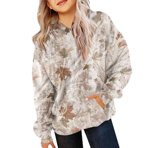 Sudadera con Capucha al por Mayor OEM, Sudadera de Punto con Estampado de Hojas Otoñales, Top Informal de Manga Larga Unisex, Impresión Personalizada de Alta Calidad - Product Image 1