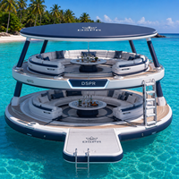 Plateforme flottante gonflable Water Dock, idéale pour bronzer au soleil dans la piscine, la pêche, les activités aquatiques en famille en plein air