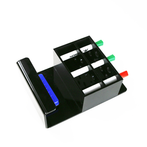 Portalápices <span class=keywords><strong>de</strong></span> pizarra blanca, organizador <span class=keywords><strong>de</strong></span> escritorio, montado en la pared, 2 niveles, acrílico negro, 10 ranuras, papelería negra, borrado en seco y soporte para marcadores - Product Image 6