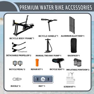 Vélo aquatique SUP à plancher plat 1 place, cadre en aluminium avec coussin d'air avant, faible résistance pour parc aquatique, rangement facile, de Chine Lumark - Product Image 4