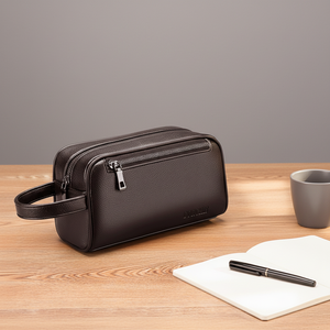 Porte-documents de Luxe Portable pour Hommes, Haute Qualité, Antivol, en PU, avec Fermeture Éclair, Logo Personnalisé, Idéal pour le Bureau et les Affaires, Doublure en Polyester - Product Image 1