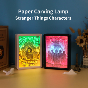 Lampe 3D Stranger Things en papier découpé, boîte à ombre LED avec Eleven et Demogorgon, veilleuse alimentée par USB-C, cadeau créatif pour les fans - Product Image 3