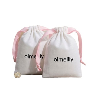 Pochette à cordon en coton naturel pur, écologique, réutilisable, lavable, non toxique, sans formaldéhyde, sac de rangement pour la peau, sac cadeau - Product Image 1