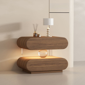 <strong>High</strong> Quality Durable Nightstand with 2 Drawers Minimalist Modern Bedroom Storage Cabinet Solid Wood <strong>Bedside</strong> <strong>Table</strong> - Product Image 1