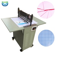 Máquina de cortar ferramenta, têxtil, melhor vestuário real, máquina de relógio, manual, reto, zig zag, faca de tecido, gsm, máquina de corte de amostra