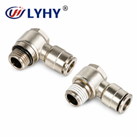 Raccords de tuyaux d'air série LYHY PHT en promotion, nickelés, tout en cuivre, hexagonaux externes, à enfoncer, pour tuyaux pneumatiques
