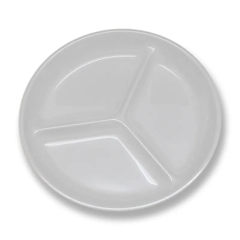 Compartimentos plásticos reutilizáveis, material ecológico de melamina, pratos inquebráveis, compartimentos de plástico para restaurantes