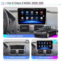 Radio Mobil Android IPS 9 Inch untuk Mercedes Benz C Class 3 W204 S204 2006-2011 2+32GB 4+64GB 6+128GB Layar Sentuh OEM GPS Stereo