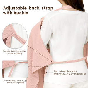 Couverture d'allaitement respirante 100% coton mousseline pour bébé, utilisable en pare-soleil pour siège auto avec cerceau rigide - Product Image 3