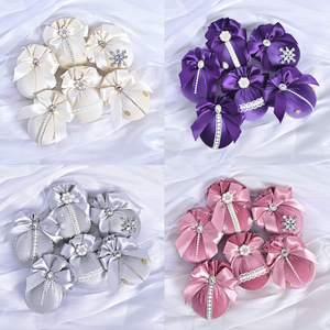Handmade High Quality Velvet Diamond-Studded Fabric-<b>Wrapped</b> 8cm <b>Plastic</b> Christmas Balls Luxurious Tree Home Holiday Party Decor - Product Image 2