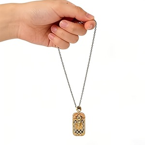 Antique Classic Filigree Alloy Tarot <b>Locket</b> Necklace with Link Chain Wearable Divination Pendant Jewelry Custom Packaging - Product Image 1
