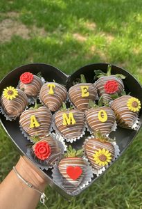 Scatola a Forma di Cuore <span class=keywords><strong>Nera</strong></span> per San Valentino con Coperchio per Fragole Ricoperte di Cioccolato - Product Image 2