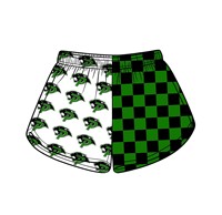 Shorts décontractés pour enfants à taille élastique, imprimé logo d'équipe universitaire, motif léopard, à carreaux et à pois, en prévente