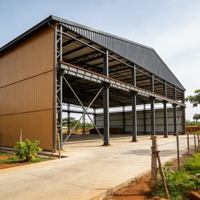 Bâtiment d'entrepôt préfabriqué en structure d'acier Q355B, hangar industriel, installation rapide, usine métallique préfabriquée