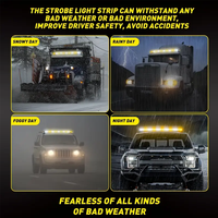 43 pouces 7P barre de lumière LED d'urgence automatique 4 côtés COB ambre avertissement éclairage de sécurité pour camion tout-terrain ATV bateau véhicule