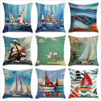 Housse de coussin de canapé à motifs d'animaux marins colorés (poissons, requins, baleines, tortues) - Vente en gros usine
