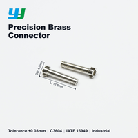 Connecteur à fente de précision en laiton usiné CNC sur mesure OEM, diamètre extérieur 4,5 mm, longueur 12,8 mm, broche de contact nickelée pour usage télécom