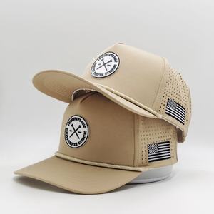 कस्टम छिद्रित कढ़ाई लोगो गोल्फ हैट समायोज्य स्नैप थोड़ा घुमावदार ब्रिम pvc पैच लोगो रस्सी बेसबॉल कैप - Product Image 1