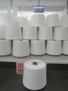 เส้นด้ายดิบสีขาวแกน sapndex <span class=keywords><strong>80</strong></span>/20โพลีเอสเตอร์/viscose TR ผสมสำหรับถักและทอผ้าผ้ายีนส์ - Product Image 2