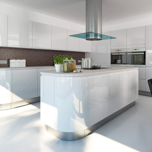 Armoire de cuisine <span class=keywords><strong>rouge</strong></span> à haute brillance modulaire de conception moderne pour les petites cuisines dans les maisons préfabriquées - Product Image 3