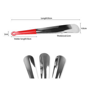 99 semelle intérieure chausse-pied maison utilisant des cornes de chaussures en acier inoxydable en métal de 42cm de long avec poignée en cuir - Product Image 6