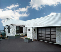 Portes de garage modernes à cadre automatique en aluminium avec panneaux en verre dépoli/transparent/plexiglas, options en alliage d'aluminium anodisé galvanisé