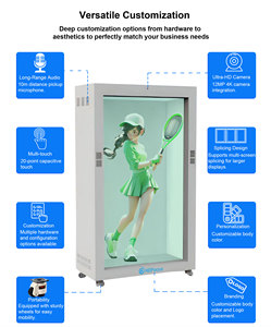 HDFocus 75 86 pouces 4K UHD Écran LCD transparent holographique 3D IA pour présentation de mannequins virtuels, Pod numérique intelligent pour centre commercial - Product Image 4