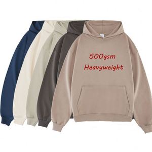 เสื้อฮู้ดแขนยาวขายส่ง ปักโลโก้ได้ตามต้องการ เสื้อฮู้ดผู้ชายผ้าเฟรนช์เทอร์รี่คุณภาพสูง 500gsm - Product Image 2